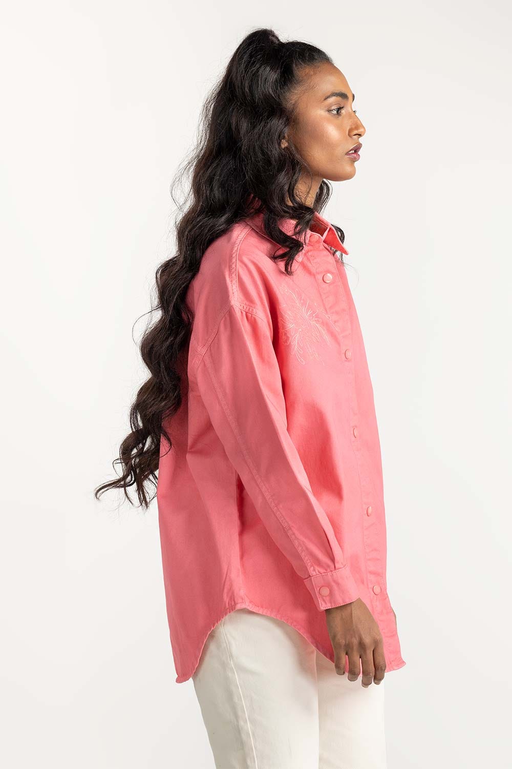 Plumra Pink Non Denim Shirt 224-217-019