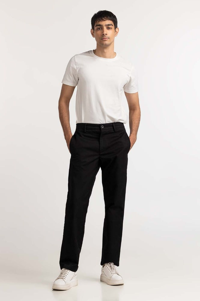 Plush Black Basic Khaki Pant MNTRCSS24007-C