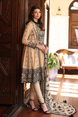 3 Piece Embroidered Lawn Unstitched Suit with Embroidered Chiffon Dupatta with Sequins PM-42010