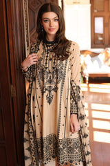 3 Piece Embroidered Lawn Unstitched Suit with Embroidered Chiffon Dupatta with Sequins PM-42010