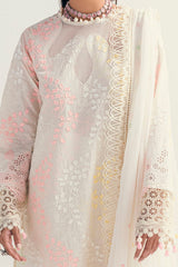 3 Piece Unstitched Schiffli Embroidered Lawn Suit with  Embroidered Chiffon Dupatta PM-52047