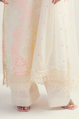 3 Piece Unstitched Schiffli Embroidered Lawn Suit with  Embroidered Chiffon Dupatta PM-52047