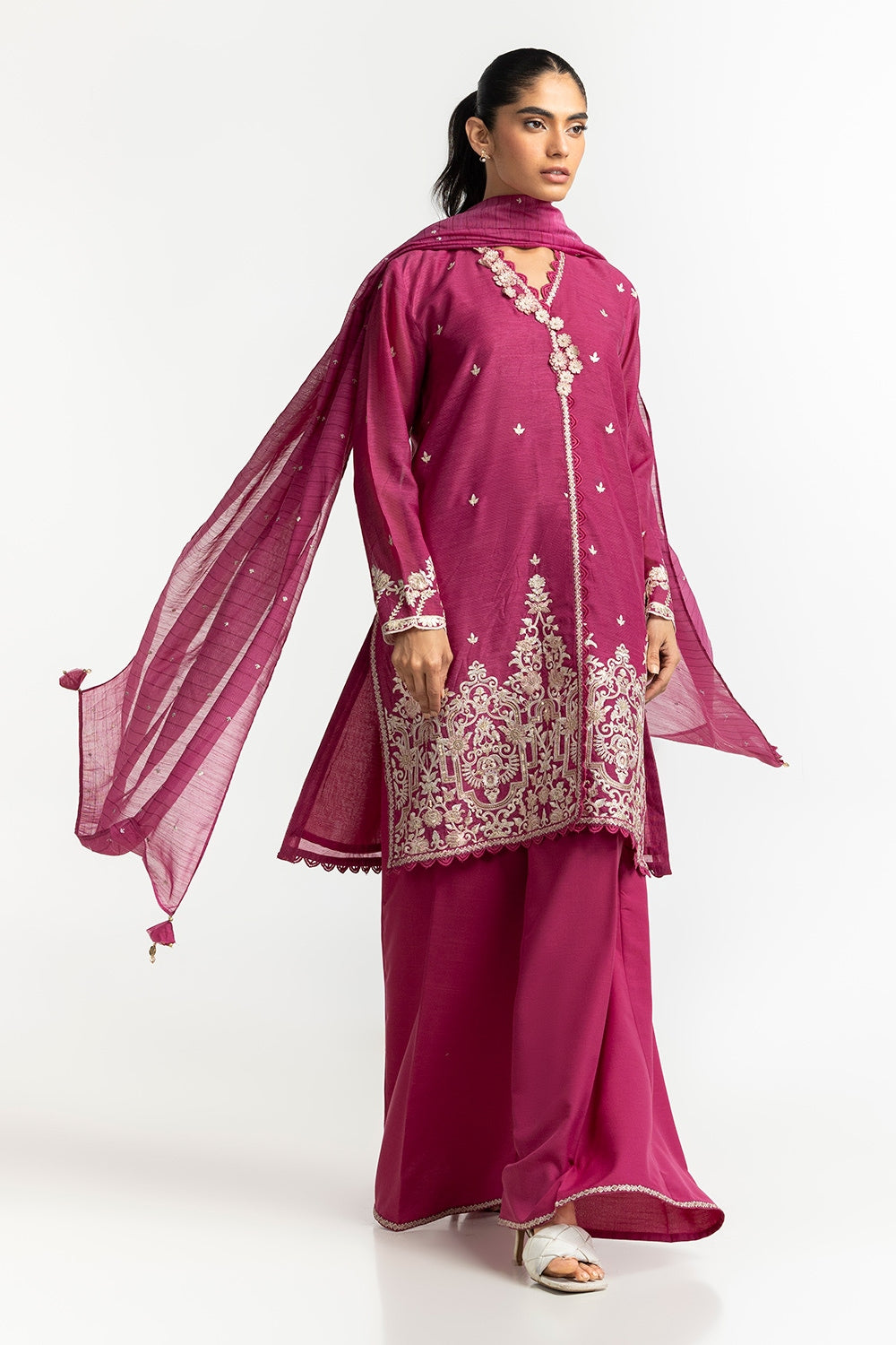 Poly Net Burnout Dupatta IPD-44650