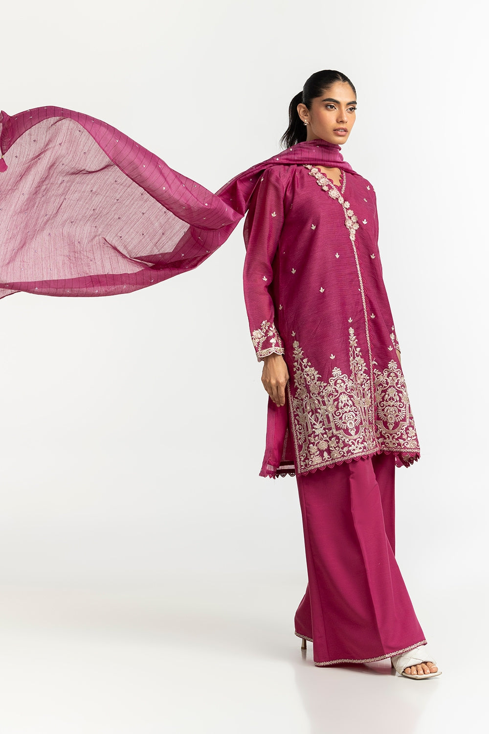 Poly Net Burnout Dupatta IPD-44650