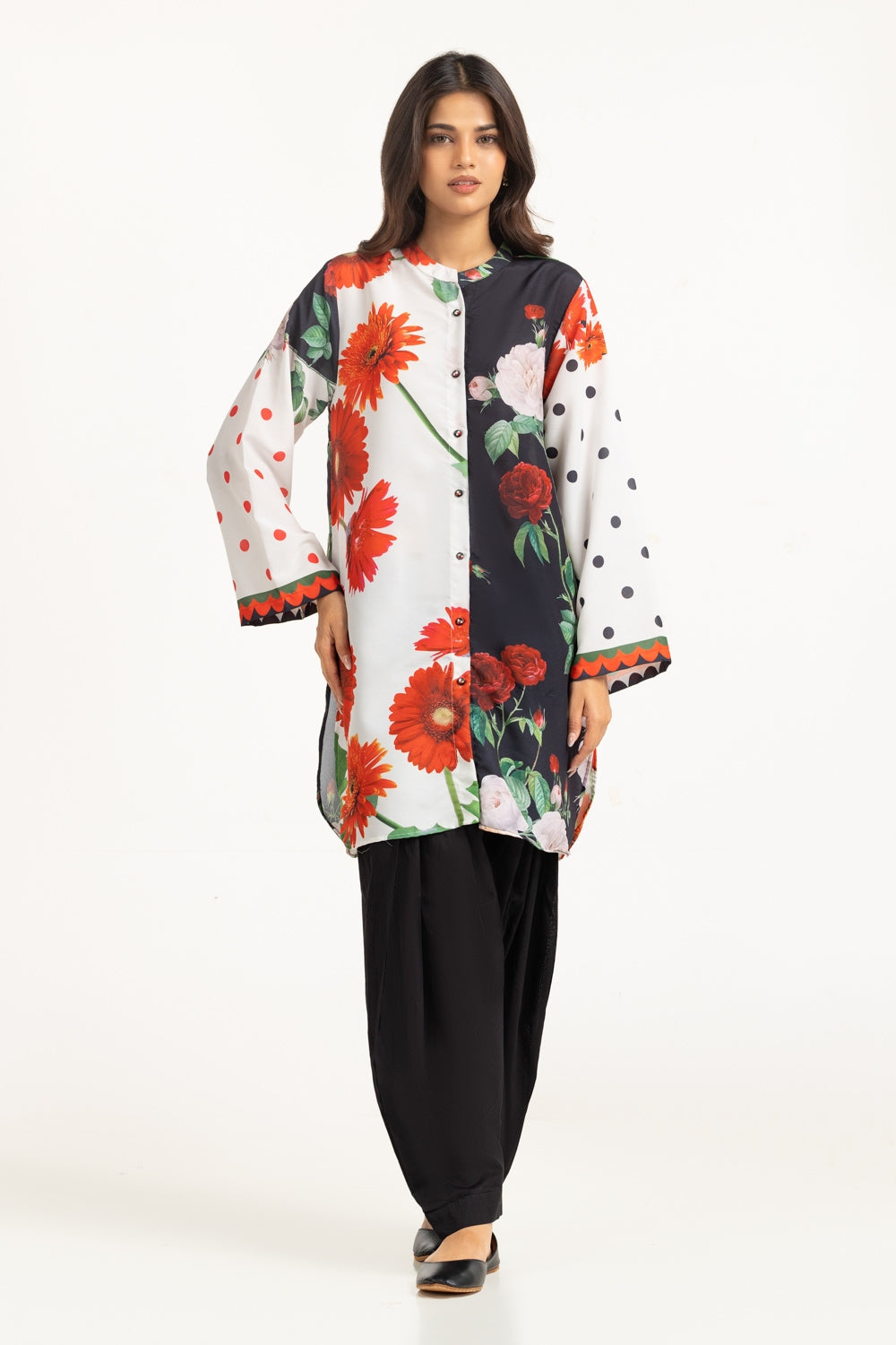 poly-cambric Printed Shirt IPS-44676