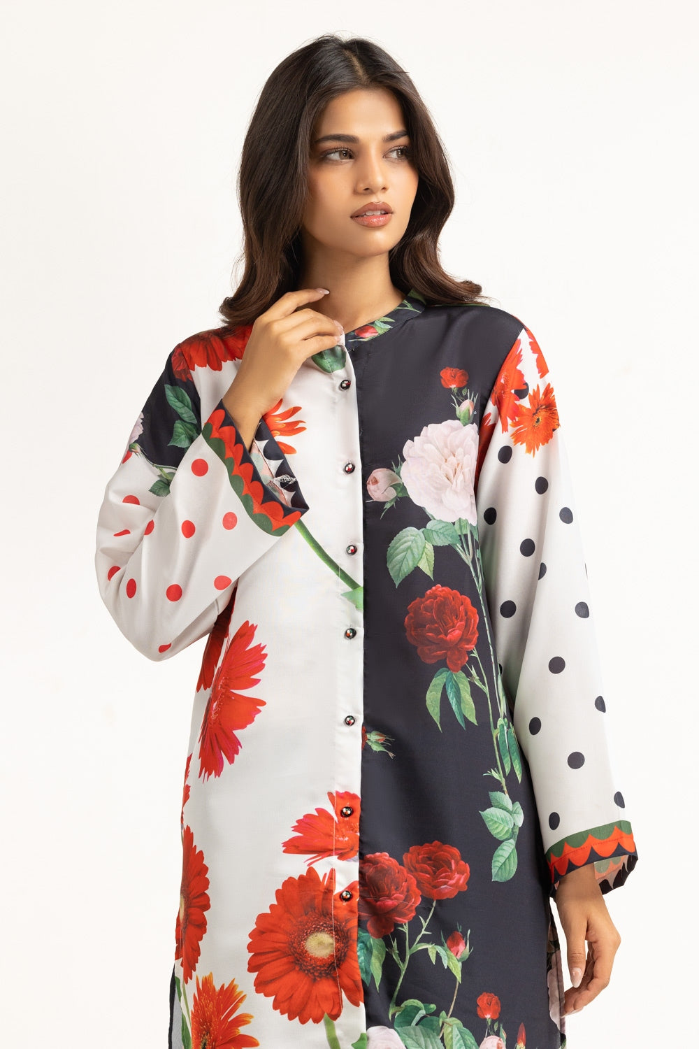 poly-cambric Printed Shirt IPS-44676