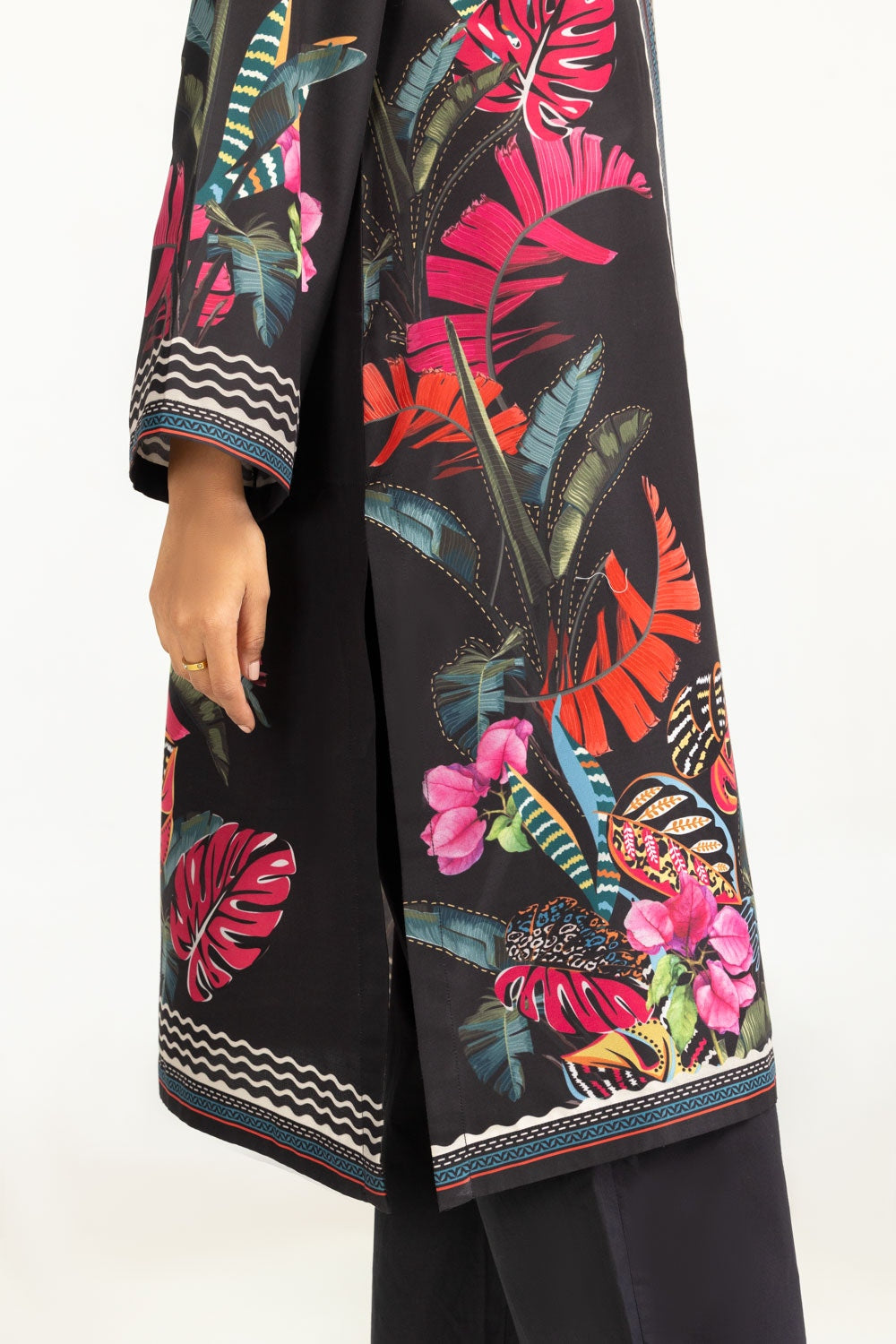 poly-cambric Printed Shirt