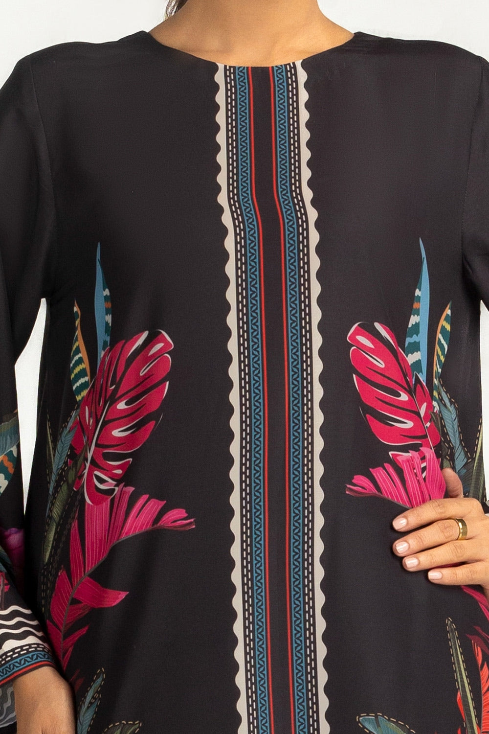 poly-cambric Printed Shirt