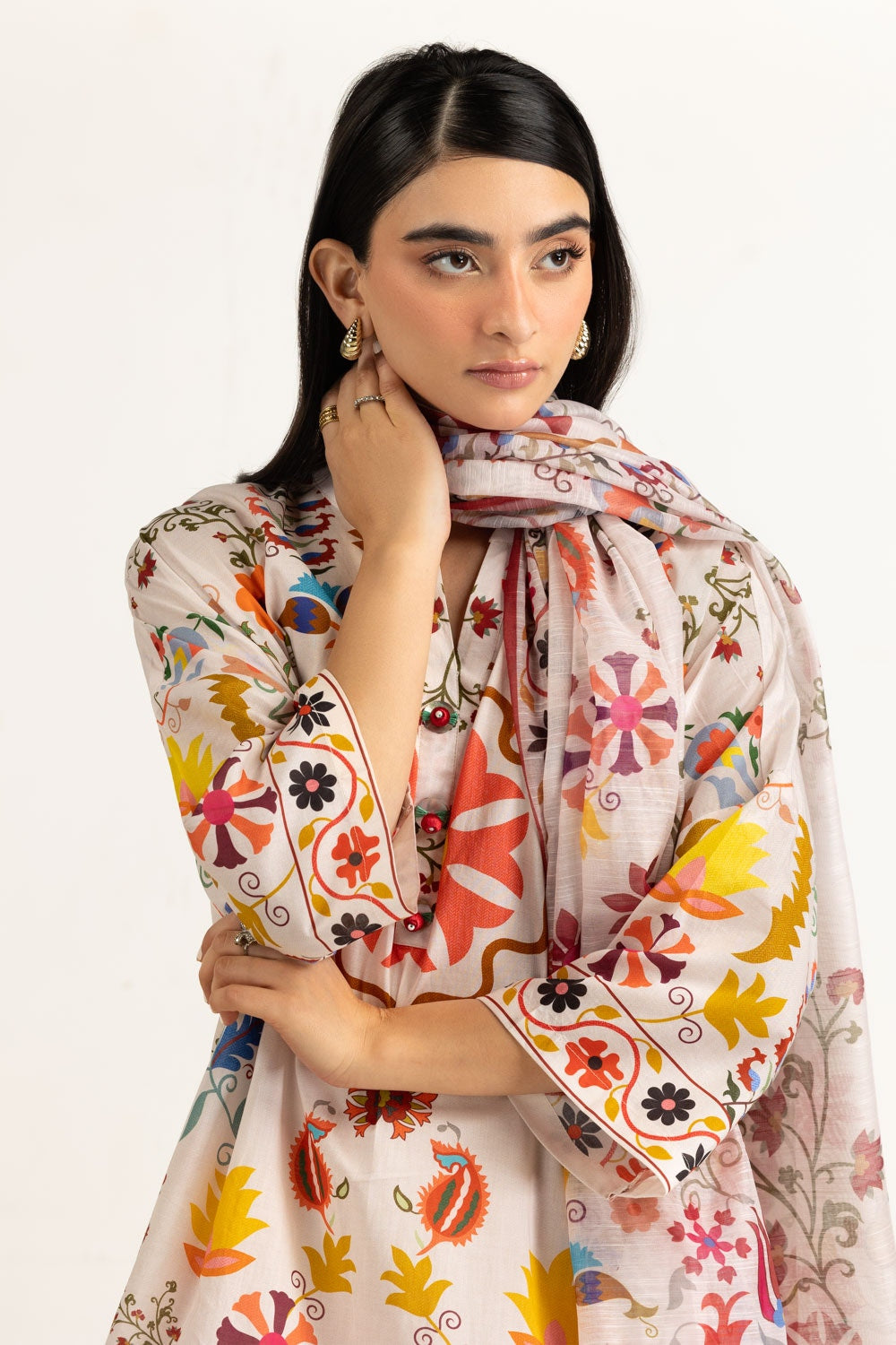 Poly Munaar Printed Dupatta IPD-44819