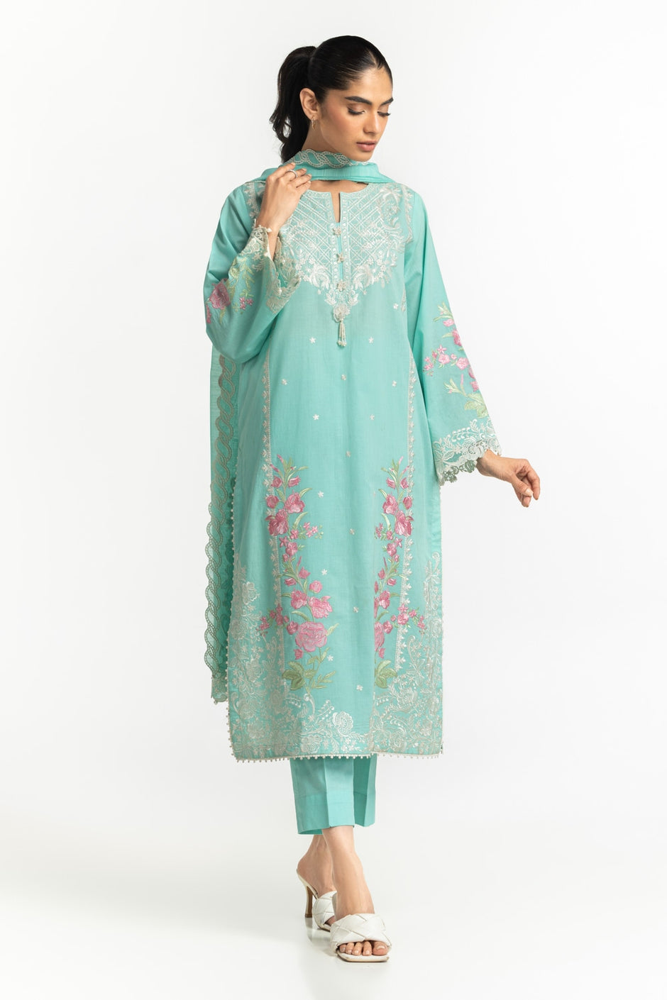Poly Munar Embroidered Dupatta