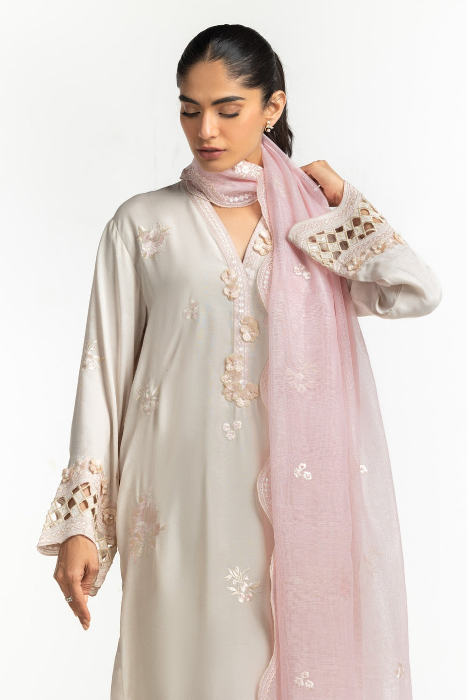 Poly Munar Embroidered Dupatta