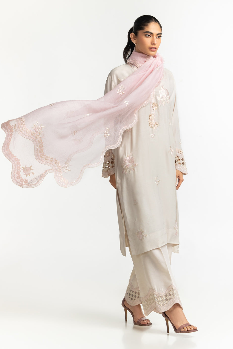 Poly Munar Embroidered Dupatta