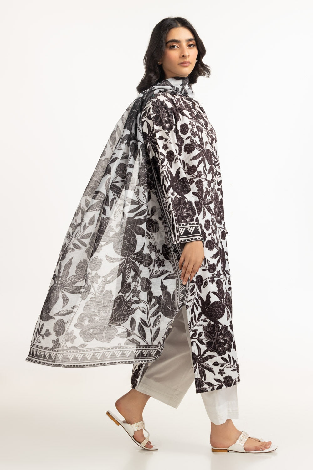 Poly Munar Printed Dupatta IPD-44696
