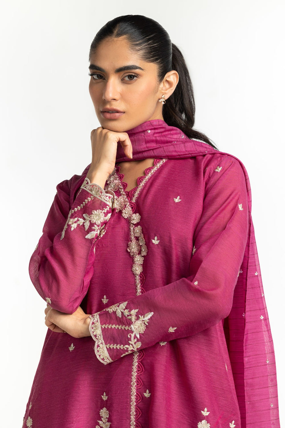 Poly Net Burnout Dupatta IPD-44650