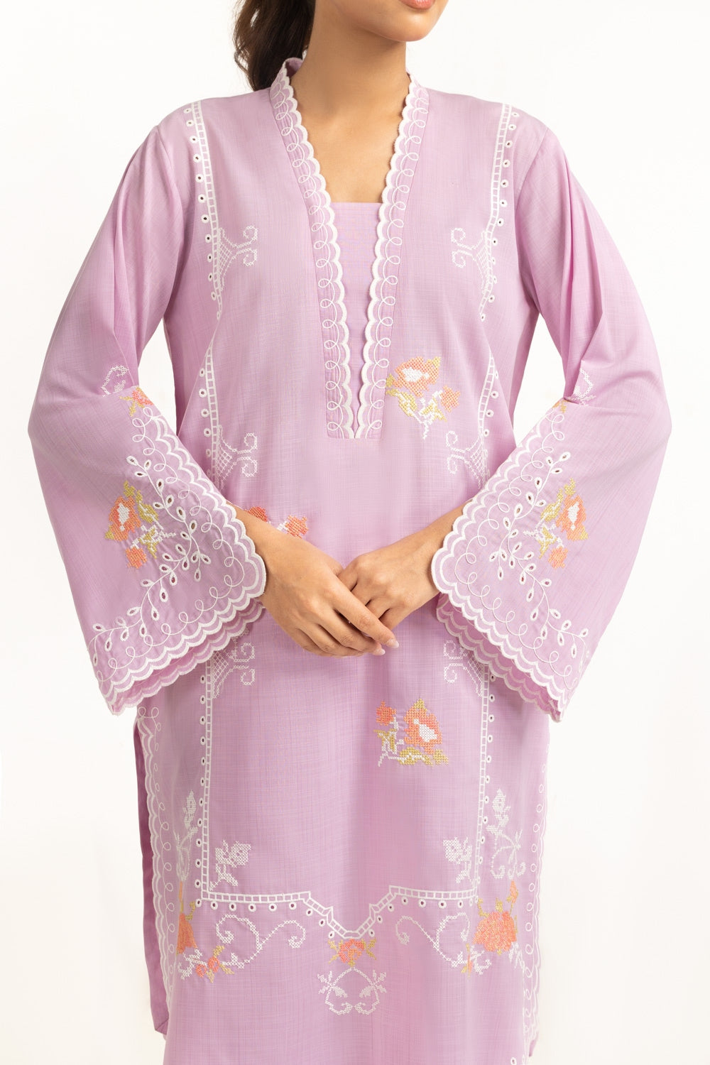 Poly Slub Embroidered Co-Ord Set IPST-44356