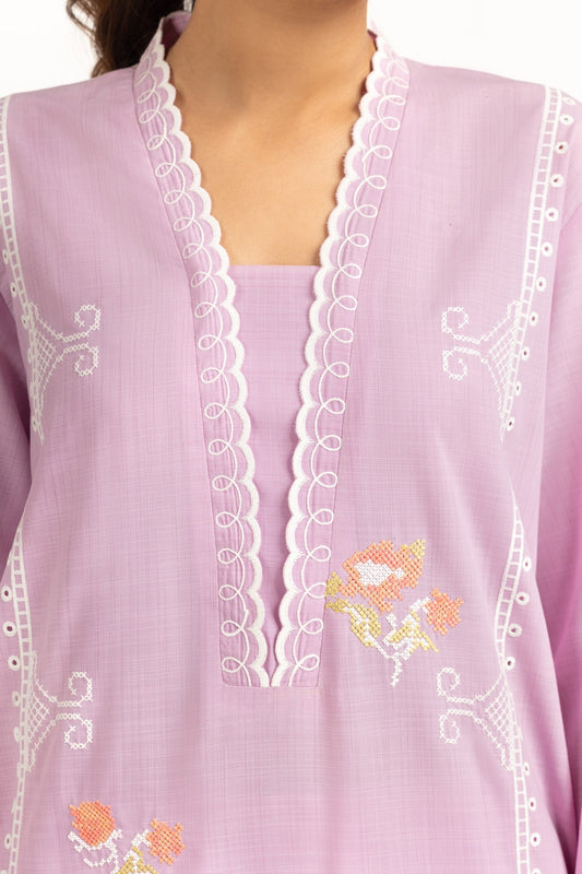 Poly Slub Embroidered Co-Ord Set IPST-44356