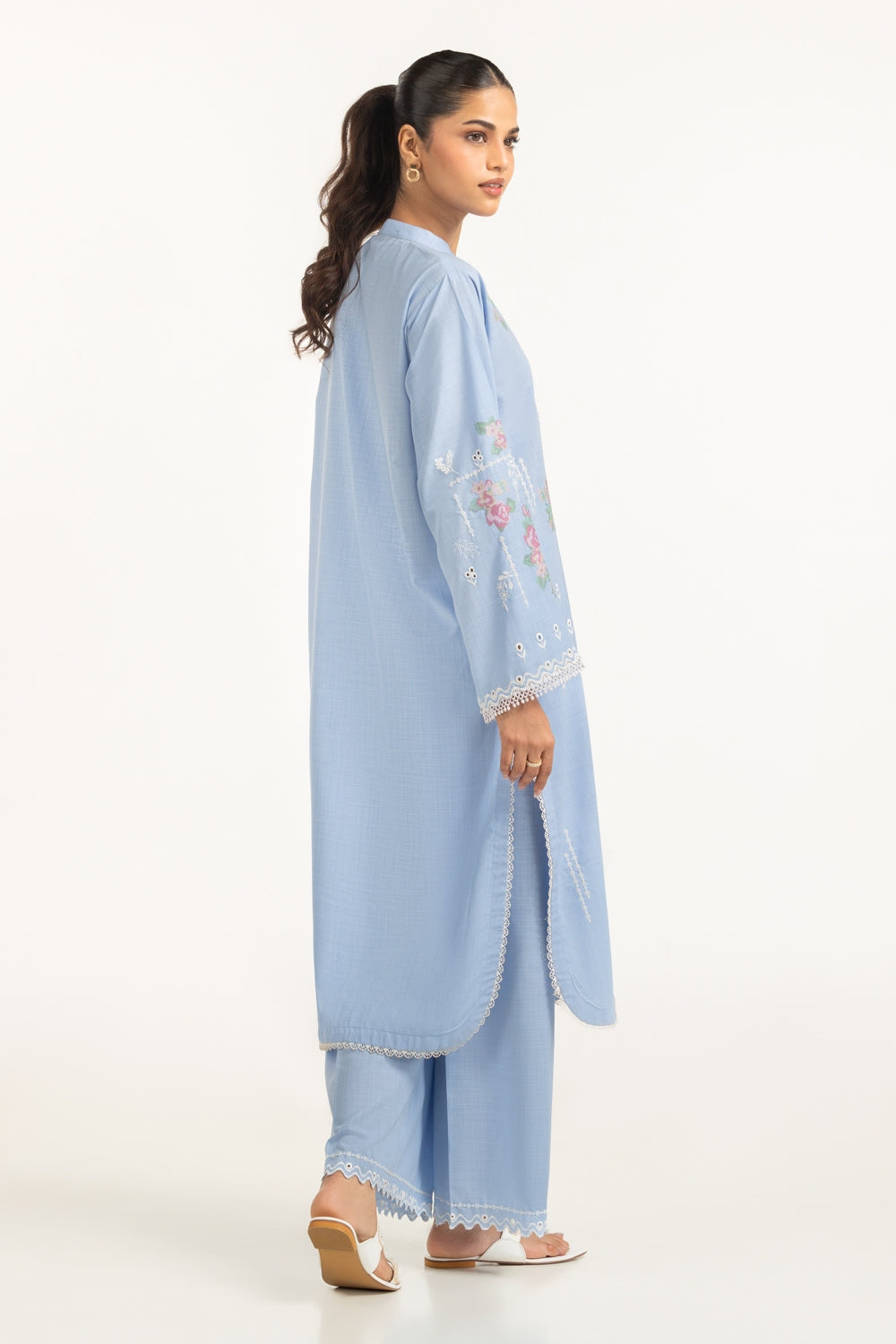 Poly Slub Embroidered Co-Ord Set IPST-44357