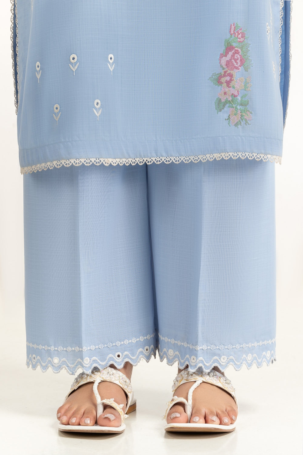 Poly Slub Embroidered Co-Ord Set IPST-44357