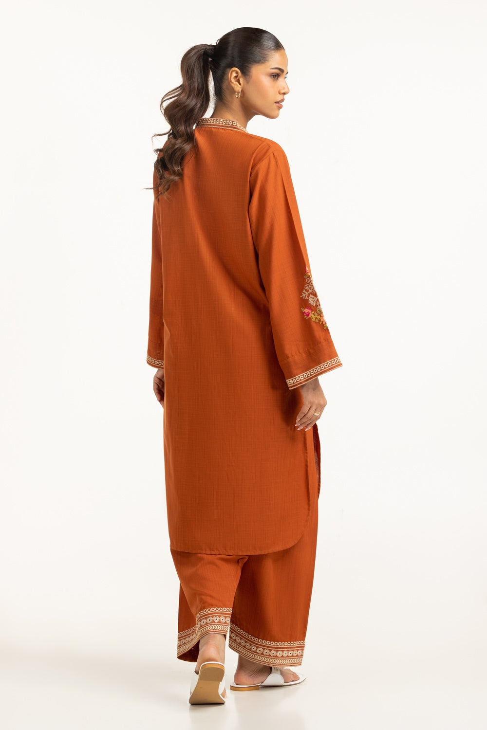 Poly Slub Embroidered Co-Ord Set IPST-44358