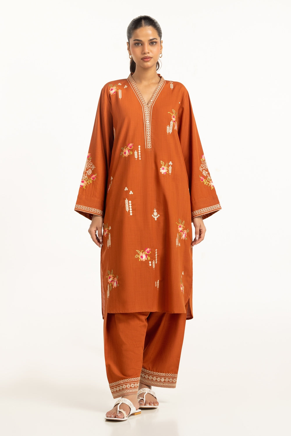 Poly Slub Embroidered Co-Ord Set IPST-44358