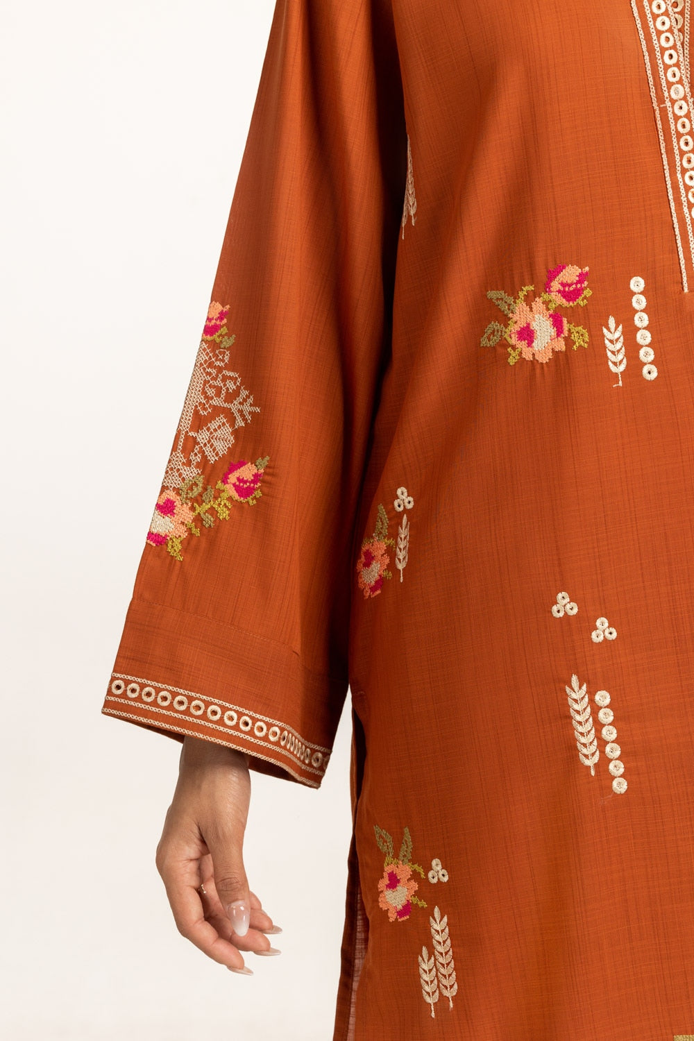 Poly Slub Embroidered Co-Ord Set IPST-44358