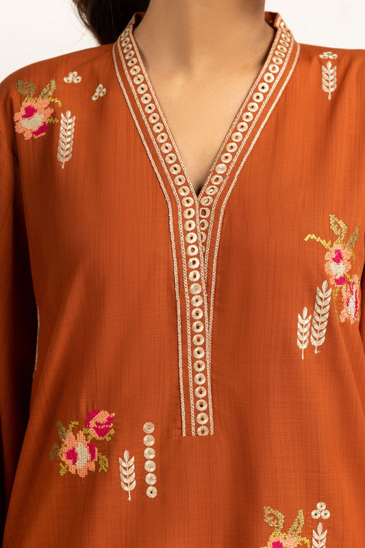 Poly Slub Embroidered Co-Ord Set IPST-44358