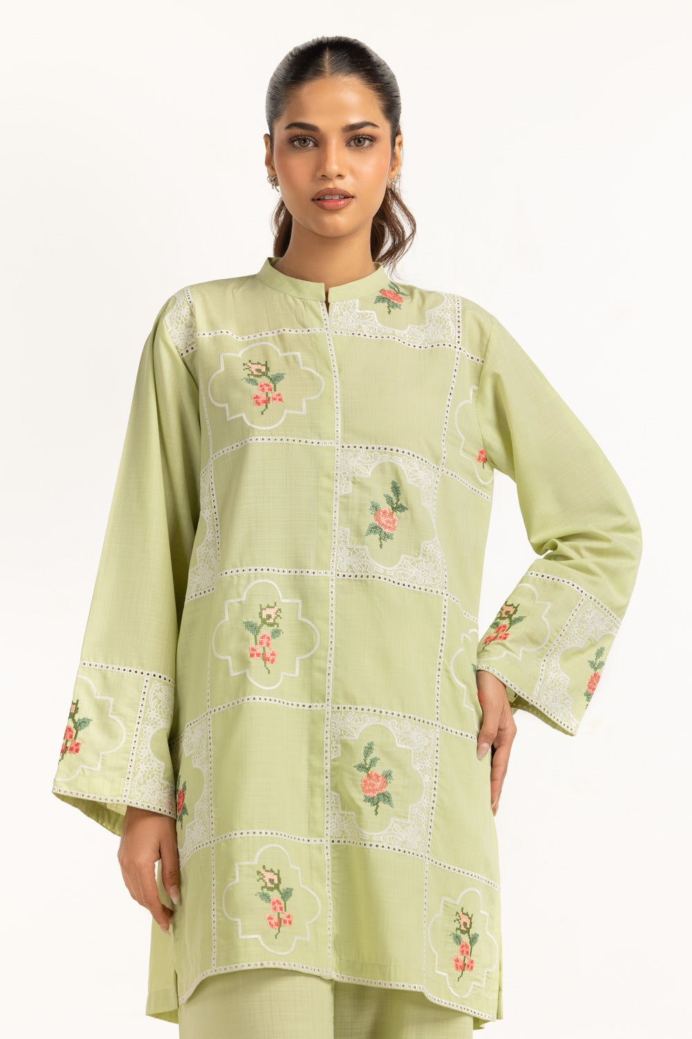 Poly Slub Embroidered Co-Ord Set IPST-44360