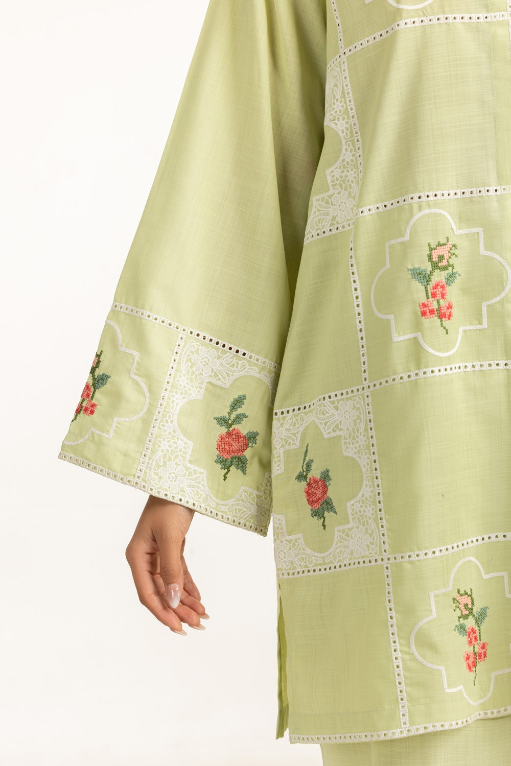 Poly Slub Embroidered Co-Ord Set IPST-44360