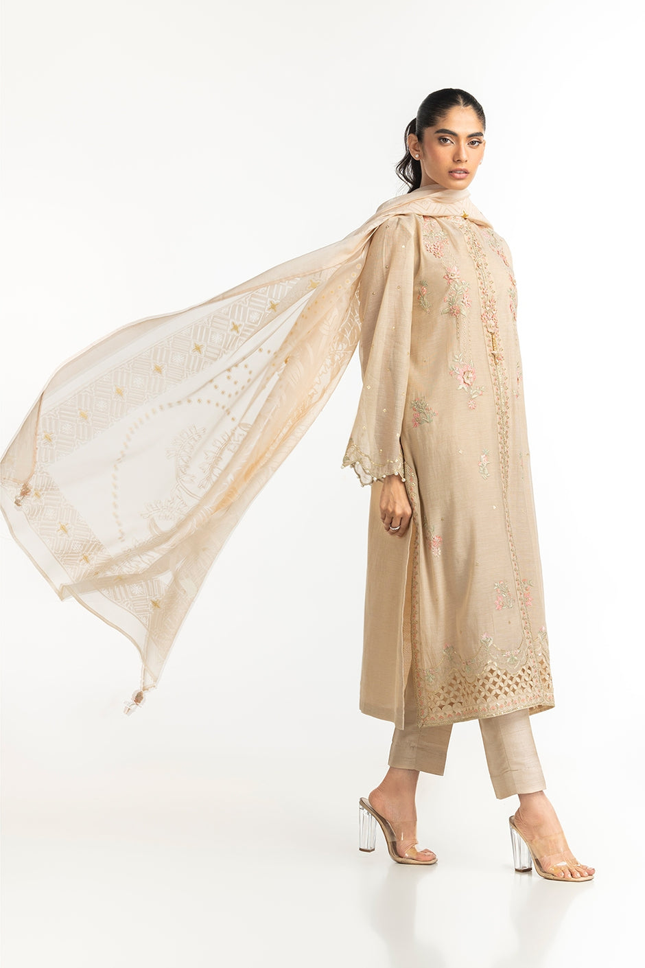 Polyester Zari Stripes Dupatta