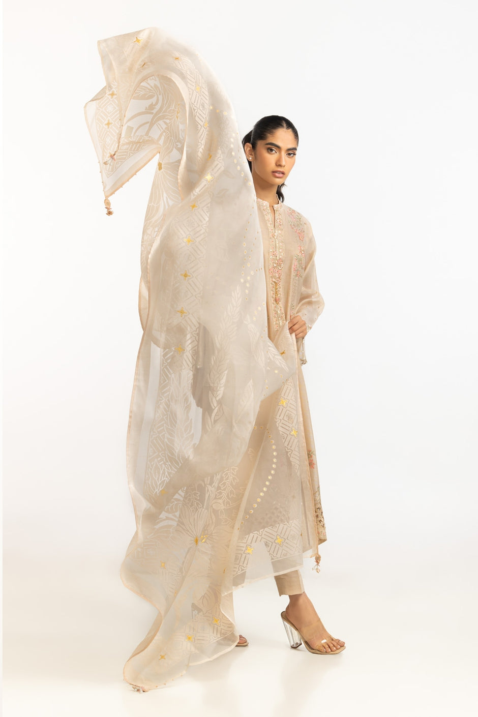 Polyester Zari Stripes Dupatta