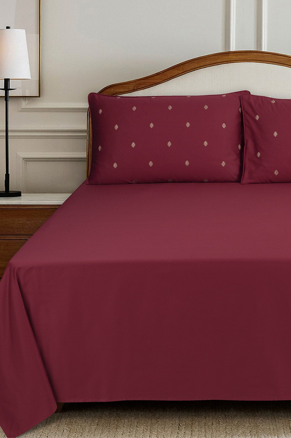 Pomegranate T-400 Embroidered Bed Sheet Set