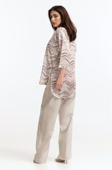 Printed-Ban-Collar Button Down Shirt WM-CS-SS24-044