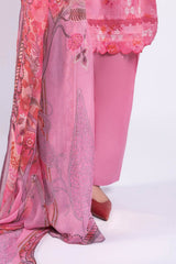 3 Piece Unstitched Printed Lawn Suit with Printed Chiffon Dupatta BM-52028