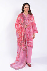 3 Piece Unstitched Printed Lawn Suit with Printed Chiffon Dupatta BM-52028