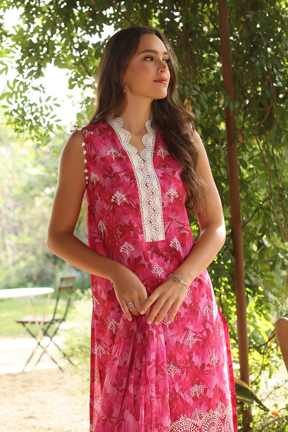 3 Piece Unstitched Embroidered Printed Lawn Suit with Embroidered Printed Chiffon Dupatta PR-52004