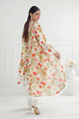 3 Piece Unstitched Embroidered Printed Lawn Suit with Printed Chiffon Dupatta PR-52006