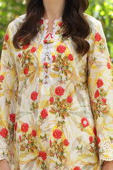3 Piece Unstitched Embroidered Printed Lawn Suit with Printed Chiffon Dupatta PR-52006