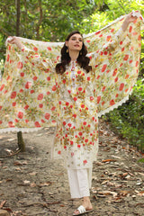 3 Piece Unstitched Embroidered Printed Lawn Suit with Printed Chiffon Dupatta PR-52006