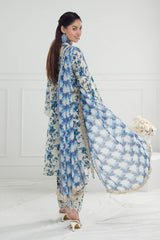 3 Piece Unstitched Embroidered Printed Lawn Suit with Printed Chiffon Dupatta PR-52008