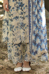 3 Piece Unstitched Embroidered Printed Lawn Suit with Printed Chiffon Dupatta PR-52008