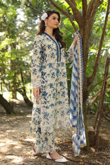 3 Piece Unstitched Embroidered Printed Lawn Suit with Printed Chiffon Dupatta PR-52008