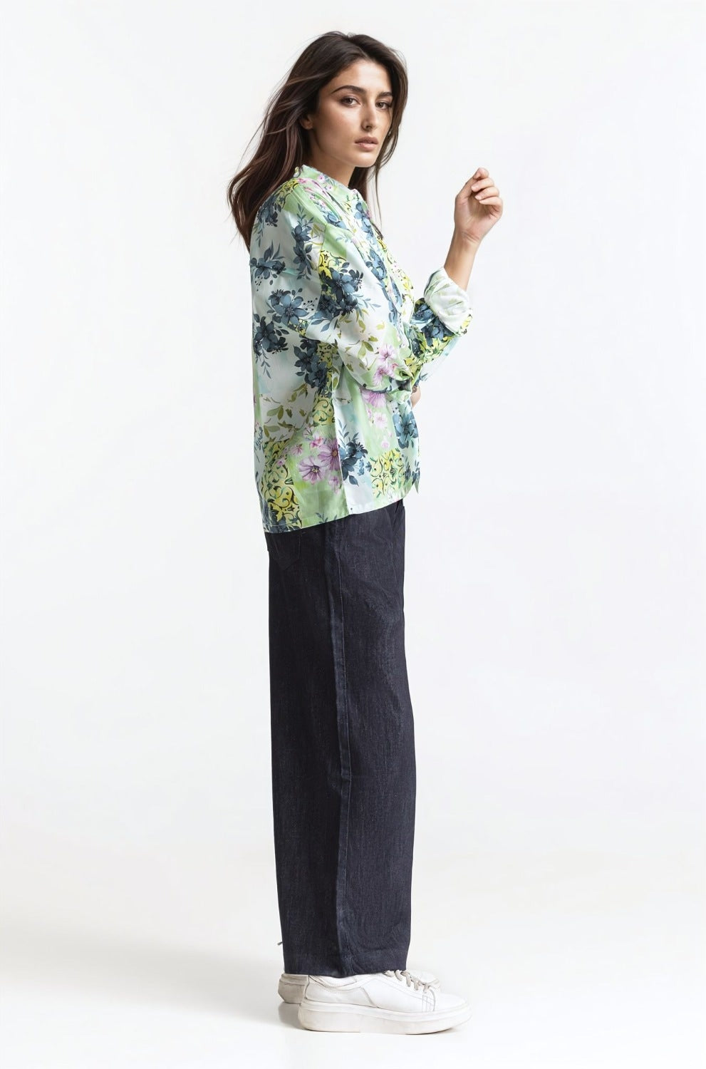 Printed-Collar Button Down Shirt WM-CS-SS24-028