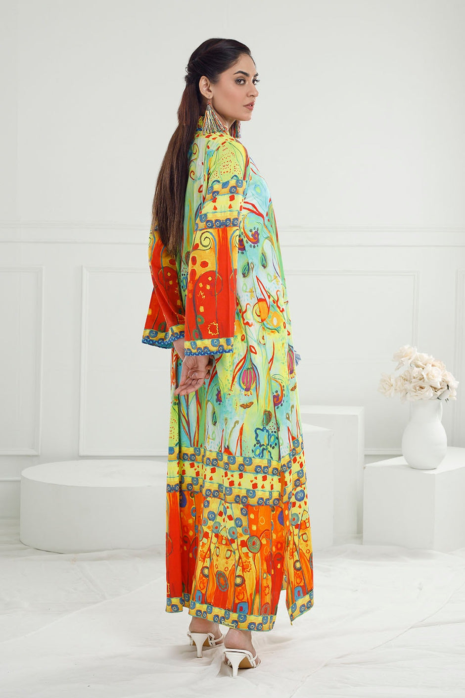 1 Piece Unstitched Cotton Silk Kaftan