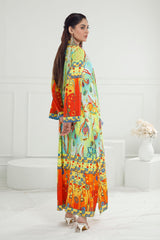 1 Piece Unstitched Cotton Silk Kaftan KFN-52001