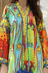 1 Piece Unstitched Cotton Silk Kaftan KFN-52001