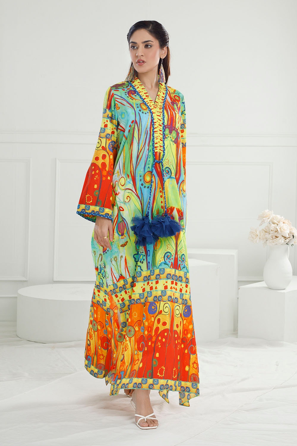 1 Piece Unstitched Cotton Silk Kaftan KFN-52001
