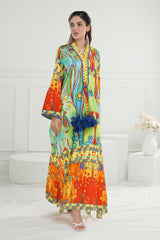 1 Piece Unstitched Cotton Silk Kaftan KFN-52001