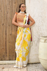 3 Piece Unstitched Denting Lawn Saree  SR-52009