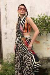 3 Piece Unstitched Denting Lawn Saree  SR-52007
