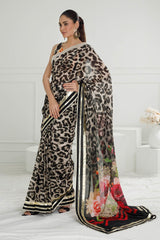 3 Piece Unstitched Denting Lawn Saree  SR-52007